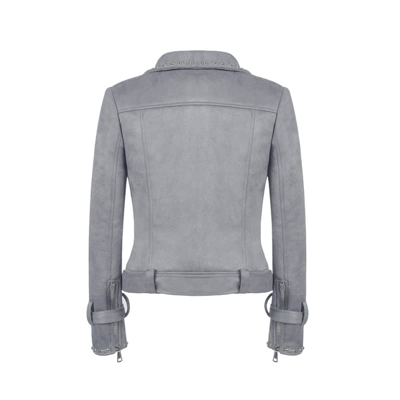 Veste Biker Femme Grise