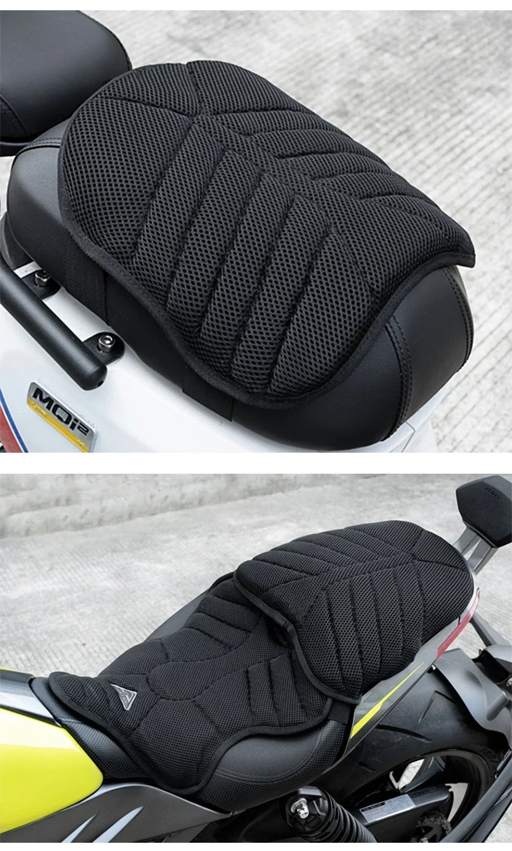 Coussin de Selle Moto Confort Fixation Rapide