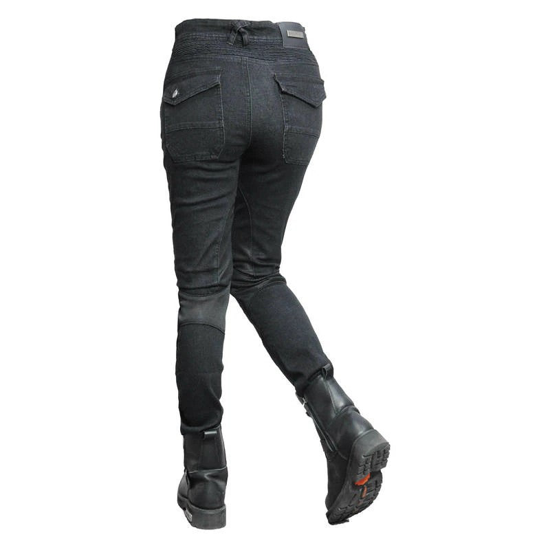 Jean de Moto Noir pour Femme