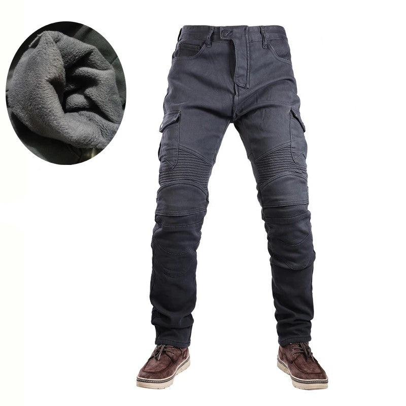 Jean de Moto Gris avec Doublure Polaire