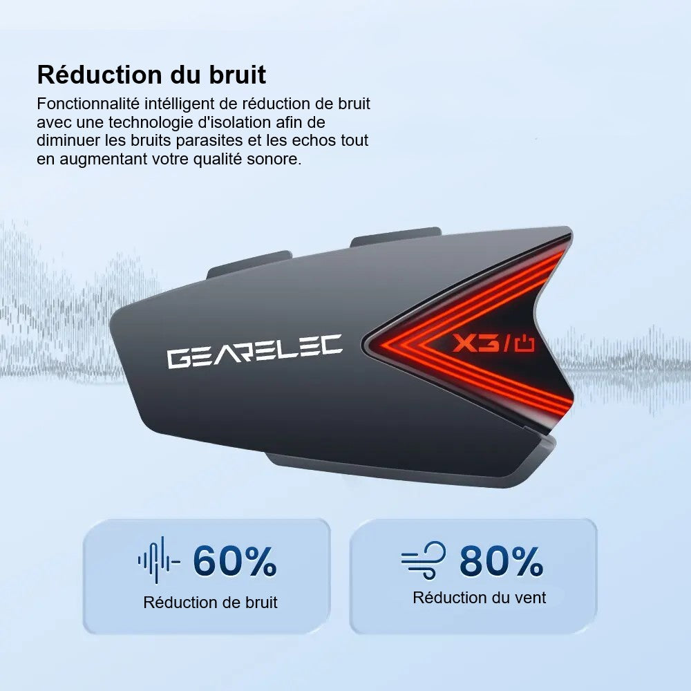 Intercom Solo Moto Étanche pour Motard GEARELEC X3