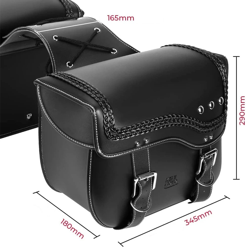 Sacoche Cavaliere Latéral pour Moto Étanches en Cuir 30L