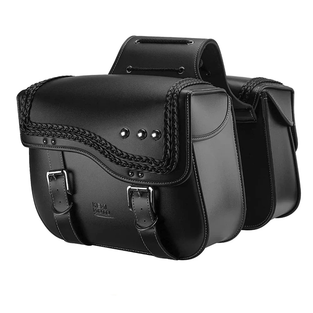 Sacoche Cavaliere Latéral pour Moto Étanches en Cuir 30L
