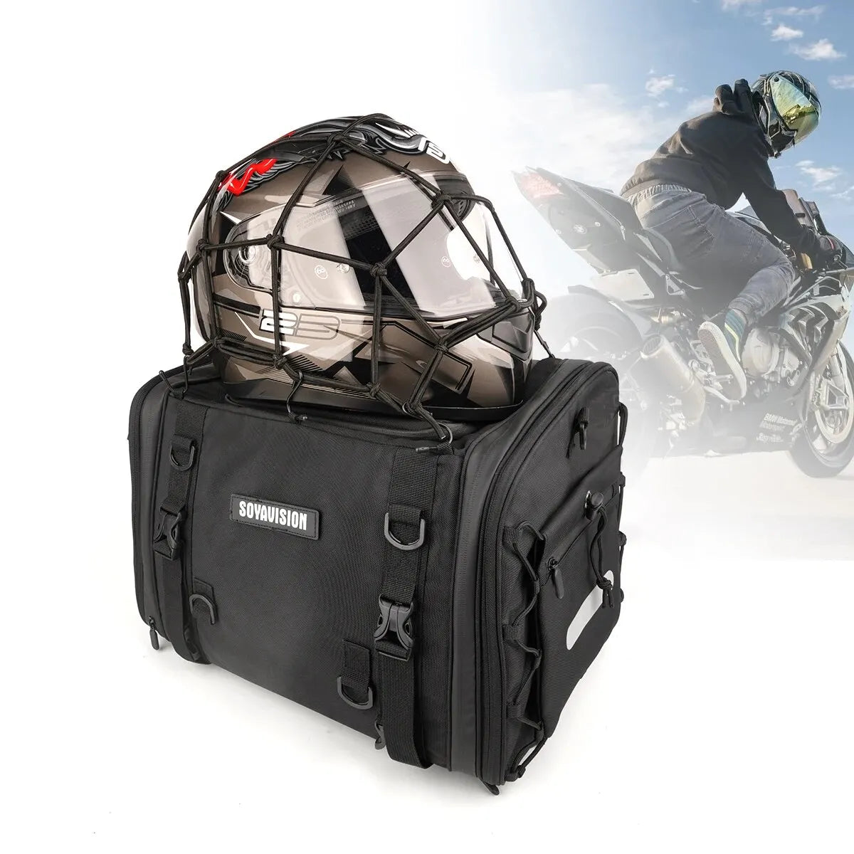 Sacoche de Selle de Moto 30-50L Étanche