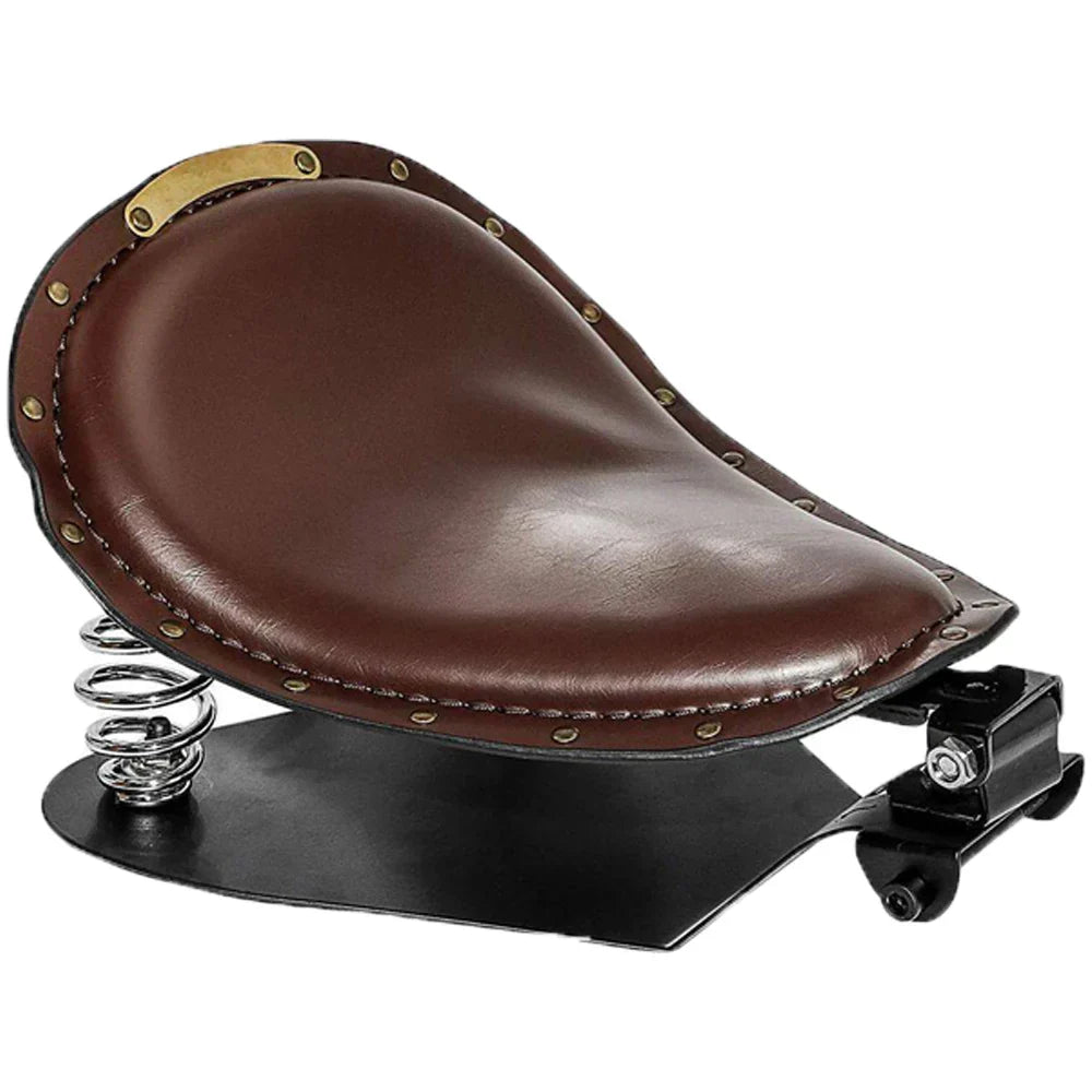 Selle de Moto Bobber en Cuir Marron