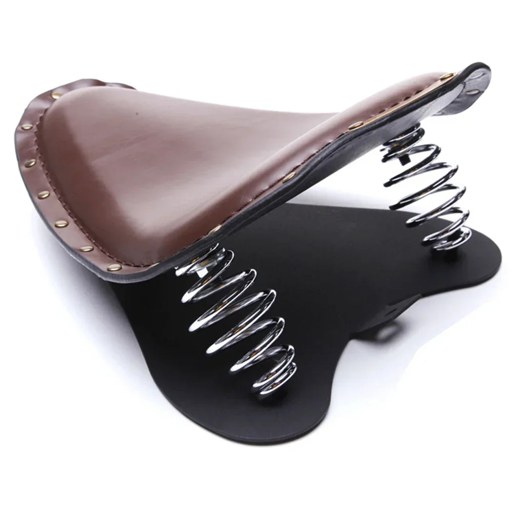 Selle de Moto Bobber en Cuir Marron