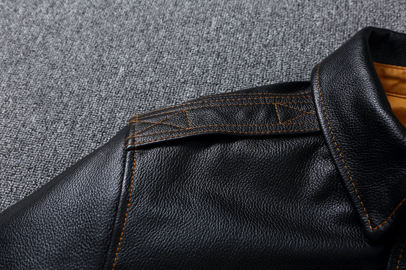 Veste en Cuir pour Homme Type Pilote Militaire