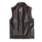 Gilet en Cuir Marron pour Biker