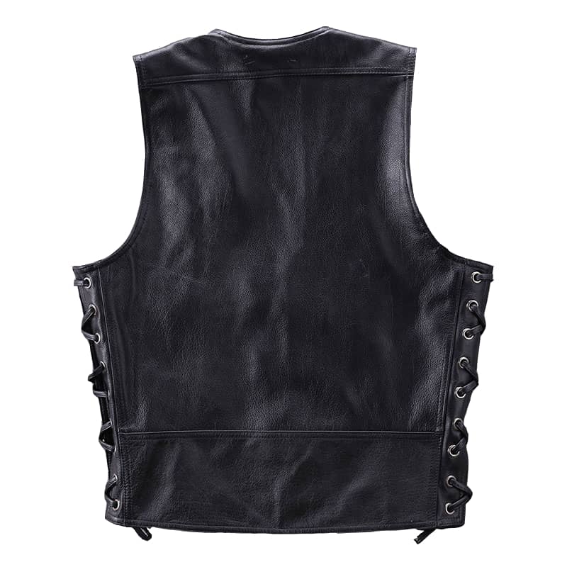 Gilet Cuir Biker avec Chaînes