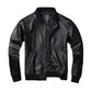 Blouson en Cuir Noir pour Homme