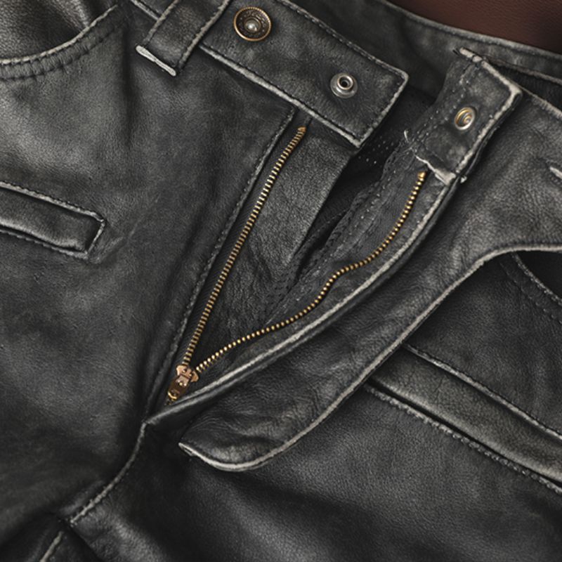 Pantalon de Moto Vintage en Cuir