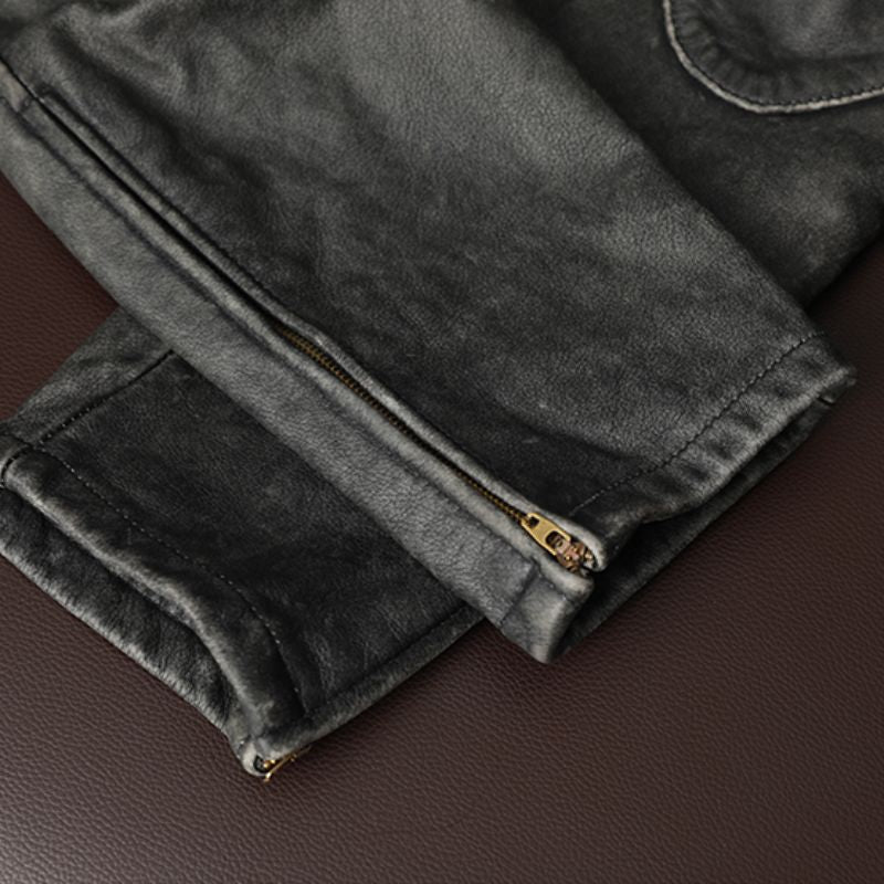 Pantalon de Moto Vintage en Cuir