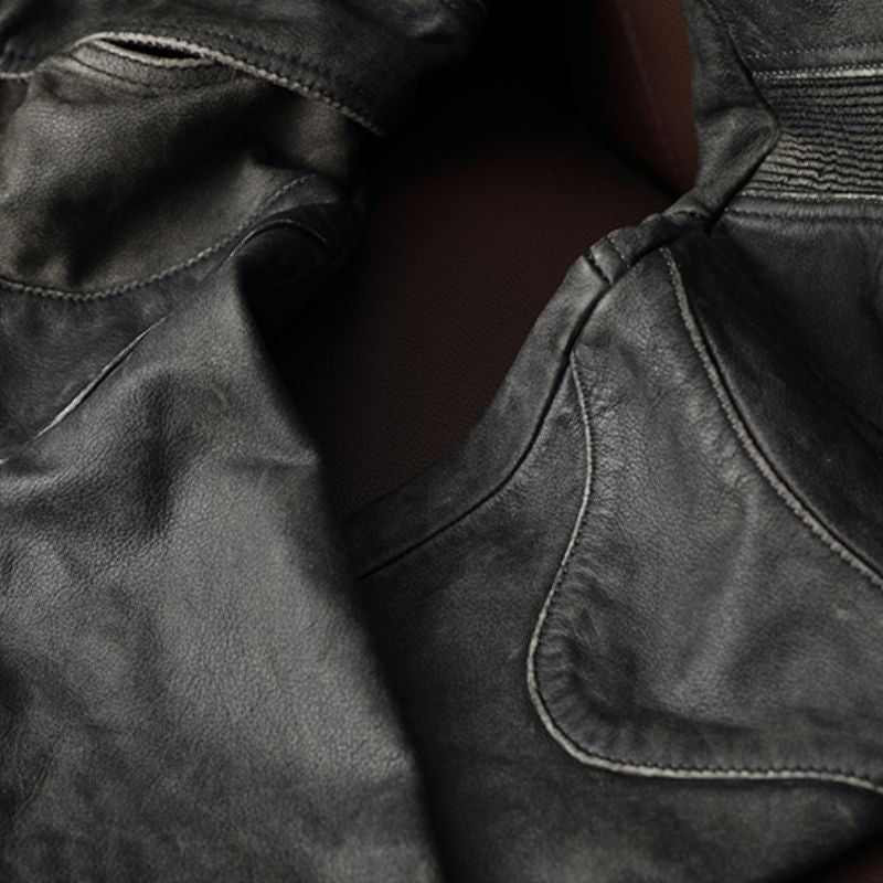 Pantalon de Moto Vintage en Cuir