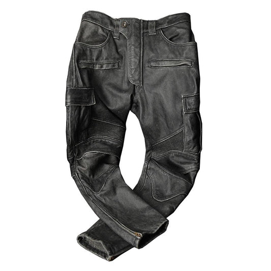 Pantalon de Moto Vintage en Cuir