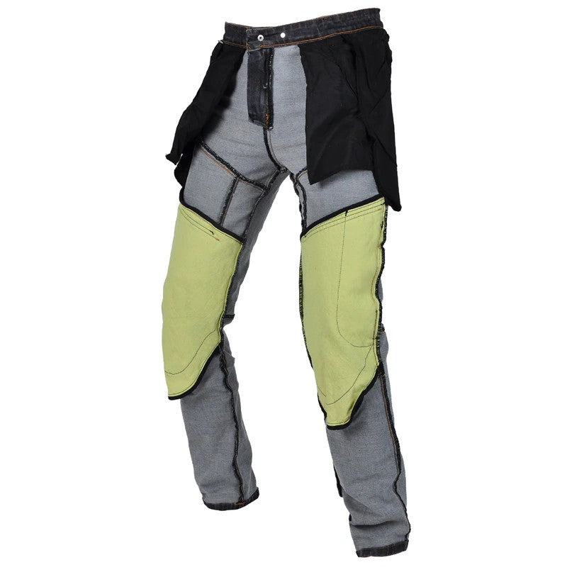 Pantalon en Jean de Moto Gris avec Doublure Kevlar