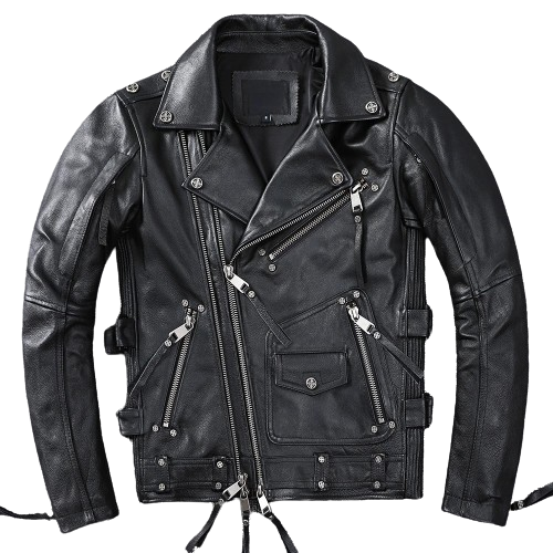 Perfecto Noir en Cuir de Vachette pour Homme Biker