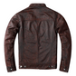 Veste Biker Marron en Cuir de Vachette Vintage