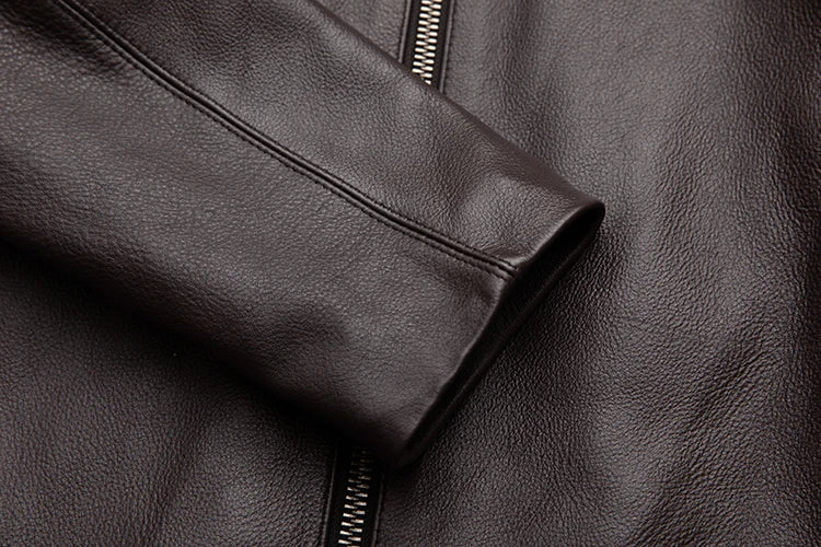Veste en Cuir Homme Marron Vintage