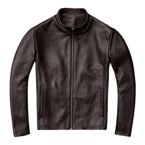 Veste en Cuir Homme Marron Vintage