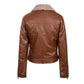 Veste Biker Femme - Col Mouton