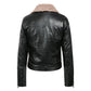 Veste Biker Femme - Col Mouton