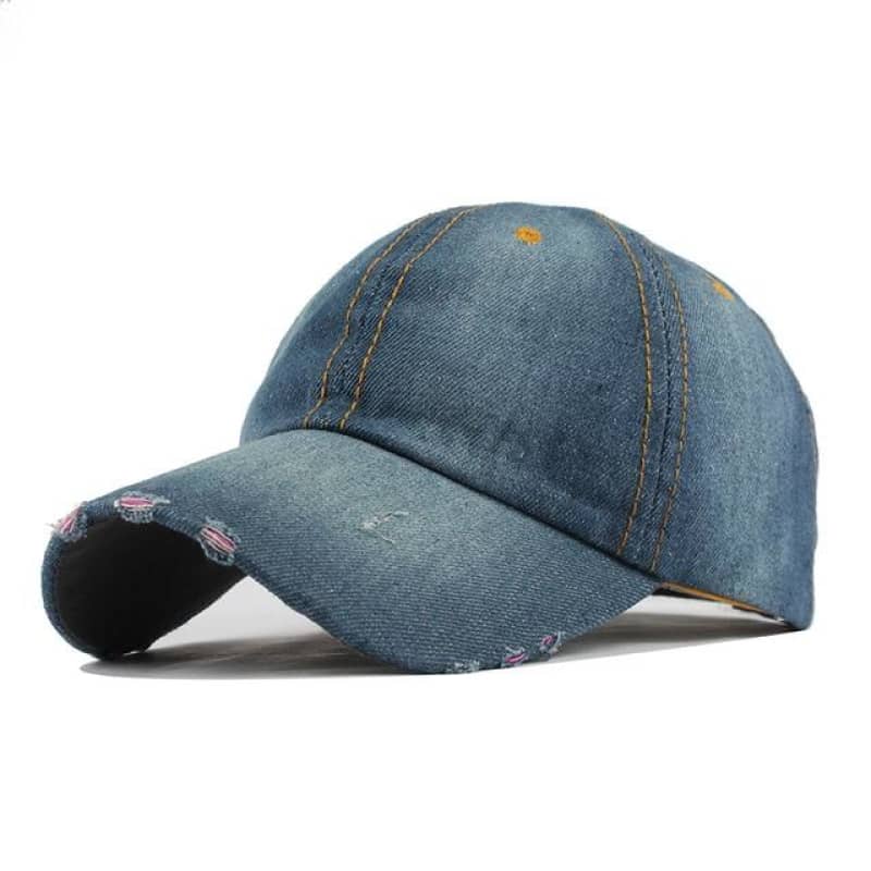 Casquette Moto en Jean Usée