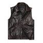 Gilet en Cuir Marron pour Biker