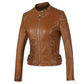 Veste Biker Marron Femme