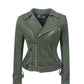 Veste Biker Femme Verte